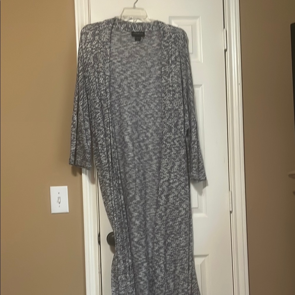 Lane Bryant Black and White Knit Cardigan